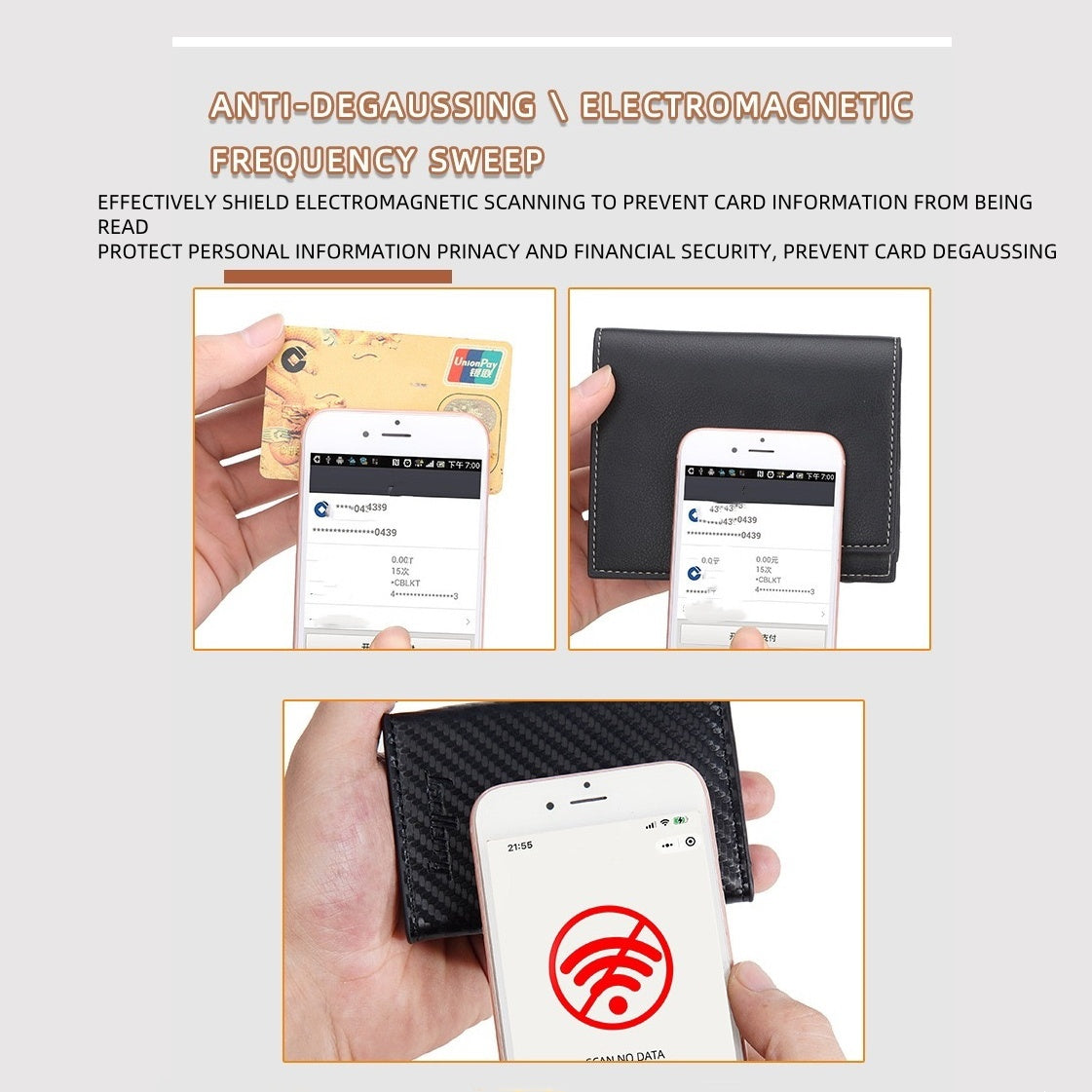 New RFID Cowhide Passport Holder Wallet Passport Bag Protective Cover Carbon Fiber Pattern Anti-theft Brush Wallet Automatic Pop-up Zipper First Layer Genuine Leather Men's Wallet